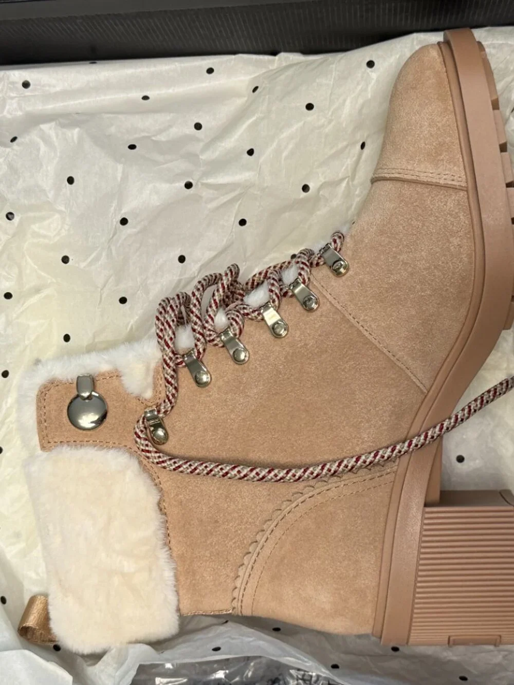 New Kate Spade Walker Fur Bootie Light Fawn Size 9.5